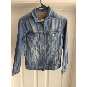 YOUTH LEVI'S Denim Blue Jean Jacket Size Large COAT